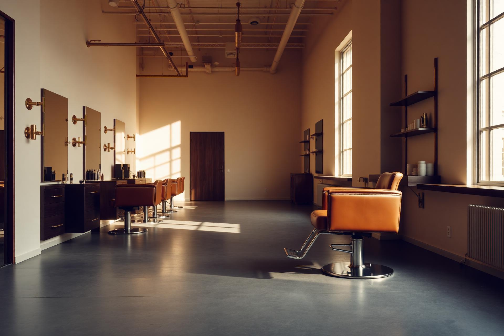 Eksklusiv salon indrettet med professionelle frisørmøbler